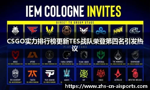 CSGO实力排行榜更新TES战队荣登第四名引发热议